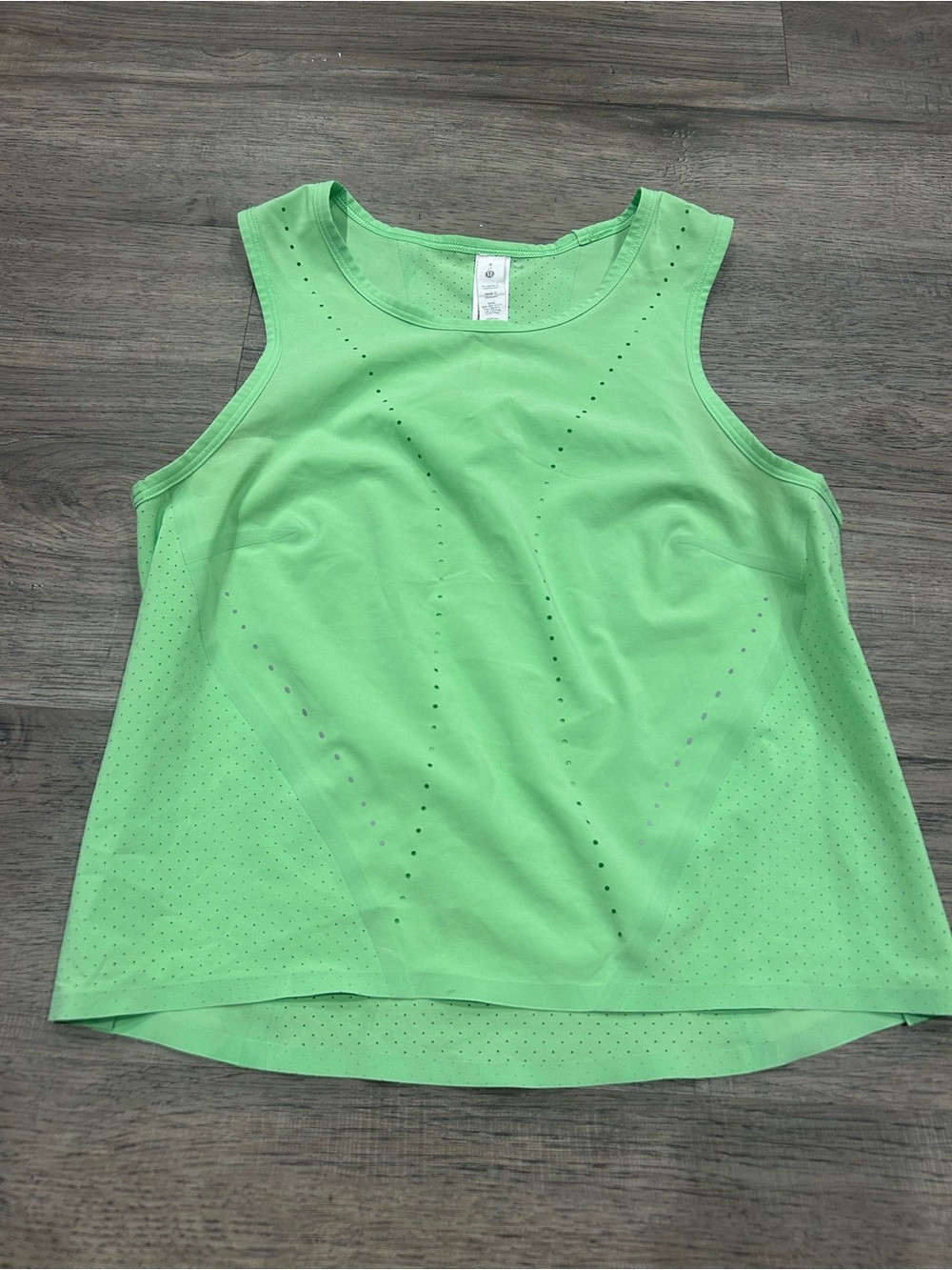 lululemon athletica Neon Green Perforated Workout Tank